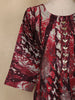 Wine Abstract Printed Cotton Salwar Suit With Dupatta