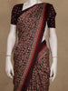 Wine Ajrakh Print Mul Mul Cotton Saree