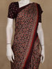Wine Ajrakh Print Mul Mul Cotton Saree