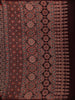 Wine Ajrakh Print Mul Mul Cotton Saree