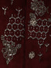 Wine Beads Embroidered Kids Velvet Sherwani Set with White Pant