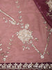 Wine Berry Maroon Floral Sequins Embroidered Design Organza Designer Saree