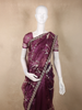Wine Berry Maroon Floral Sequins Embroidered Design Organza Designer Saree