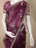 Wine Berry Maroon Floral Sequins Embroidered Design Organza Designer Saree