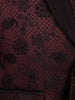 Wine Black Floral Design Kids Party Wear Linen Suit Set
