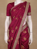 Wine Butta Woven Design Banarasi Silk Saree