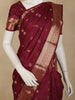 Wine Butta Woven Design Kanchipuram Silk Saree with Zari Border