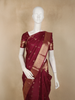Wine Butta Woven Design Kanchipuram Silk Saree with Zari Border