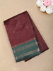 Wine Butta Woven Design Soft Silk Fancy Wear Saree with Contrast Zari Border