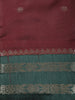 Wine Butta Woven Design Soft Silk Fancy Wear Saree with Contrast Zari Border