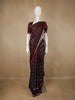 Wine Checked Zari Woven Design Kanchipuram Silk Saree with Silver Zari Border
