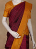 Wine Checks Woven Pure Kanchipuram Silk Saree