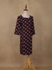 Wine Diamond Design Print Rayon Kurti - Diadem