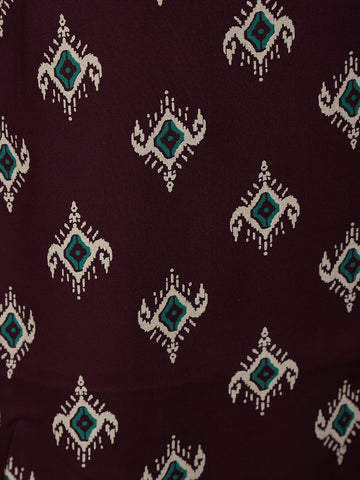 Wine Diamond Design Print Rayon Kurti - Diadem