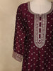 Wine Dotted and Floral Embroidered Design Georgette Gown with Dupatta