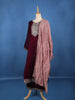 Wine Embellished Design Georgette Salwar Suit