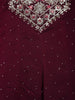 Wine Embellished Design Georgette Salwar Suit