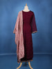 Wine Embellished Design Georgette Salwar Suit