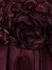 Wine Embellished Design Satin Kids Gown with 3D Rose Appliqué