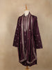 Wine Embroidered Design Semi Silk Kurta With Dupatta