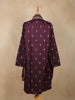 Wine Embroidered Design Semi Silk Kurta With Dupatta