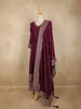 Wine Embroidered Georgette Anarkali Suit with Dupatta