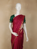 Wine Floral Butta Woven Design Kanchipuram Silk Saree with Zari Border