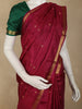 Wine Floral Butta Woven Design Kanchipuram Silk Saree with Zari Border