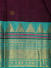 Wine Floral Butta Woven Pure Kanchipuram Silk Saree