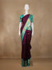 Wine Floral Butta Woven Pure Kanchipuram Silk Saree