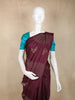 Wine Floral Butta Woven Pure Kanchipuram Silk Saree