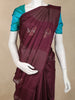 Wine Floral Butta Woven Pure Kanchipuram Silk Saree