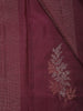 Wine Floral Butta Woven Pure Kanchipuram Silk Saree