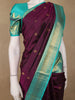 Wine Floral Butta Woven Pure Kanchipuram Silk Saree