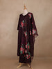 Wine Floral Design Georgette Salwar Suit