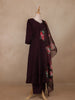 Wine Floral Design Georgette Salwar Suit