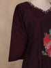 Wine Floral Design Georgette Salwar Suit