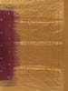 Wine Floral Design Semi Tussar Silk Saree with Contrast Border