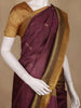 Wine Floral Design Semi Tussar Silk Saree with Contrast Border