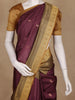 Wine Floral Design Semi Tussar Silk Saree with Contrast Border