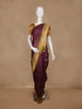 Wine Floral Design Semi Tussar Silk Saree with Contrast Border
