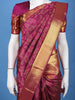 Wine Floral Design Woven Pure Kanchipuram Silk Saree