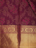 Wine Floral Design Woven Pure Kanchipuram Silk Saree