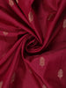 Wine Floral Design Woven Pure Kanchipuram Silk Saree With Zari Border