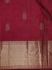 Wine Floral Design Woven Pure Kanchipuram Silk Saree With Zari Border