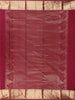 Wine Floral Design Woven Pure Kanchipuram Silk Saree With Zari Border