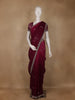 Wine Floral Designed Georgette Saree With Embroidered Border