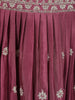 Wine Floral Embroidered Design Georgette Gown