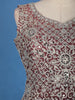 Wine Floral Embroidered Design Net Gown