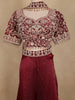 Wine Floral Embroidered Design Space Silk Palazzo Suit